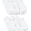 Accessories Jefferies Socks | White Smooth Toe Ankle Socks 6-Pack