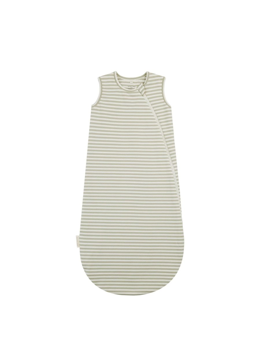 Baby Care Quincy Mae | Sage Stripe Jersey Sleep Bag