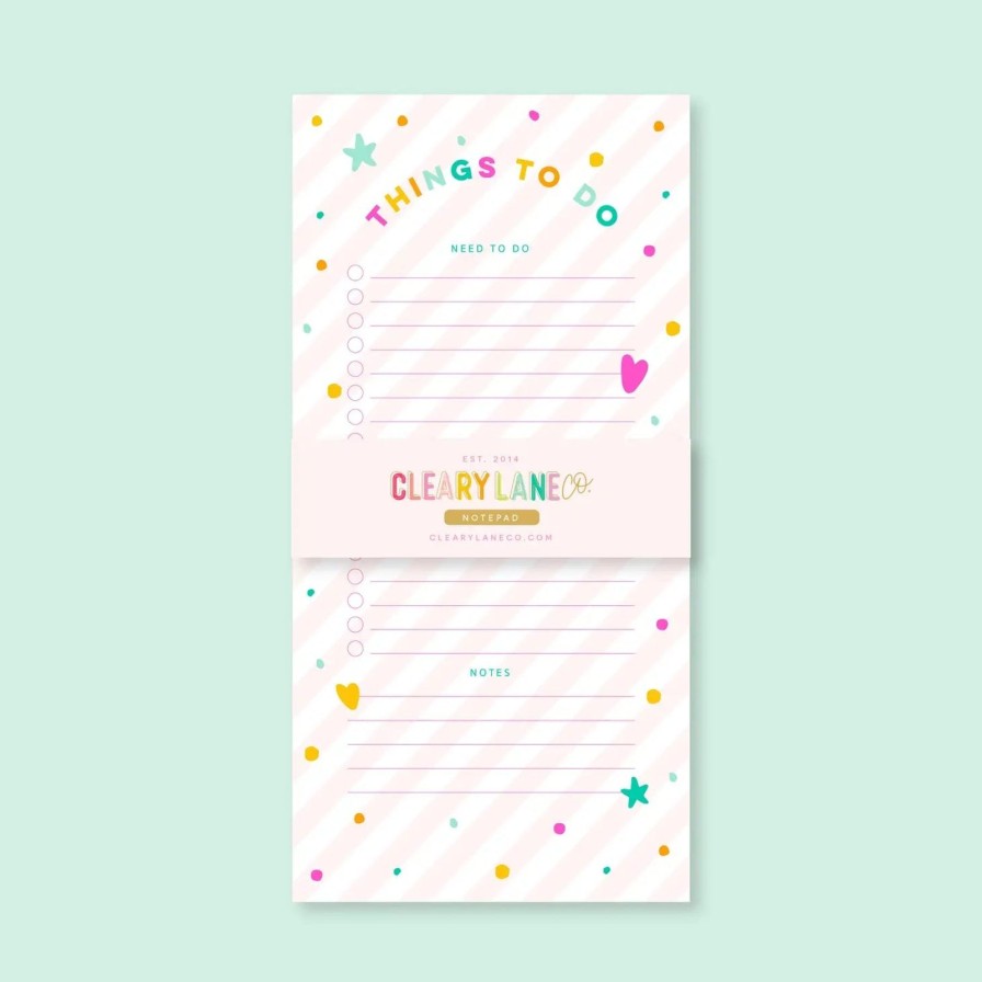 Lifestyle Clearly Lane | Pink Stripes Notepad