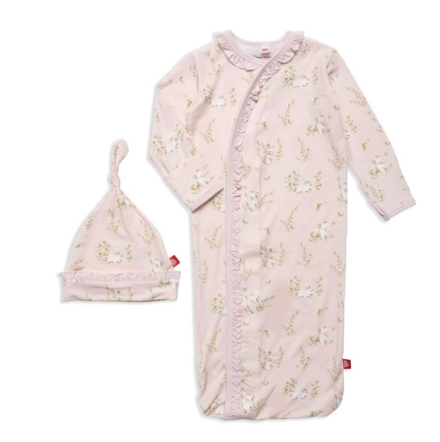 Baby Magnetic Me | Pink Bunny Field Gown And Hat Set