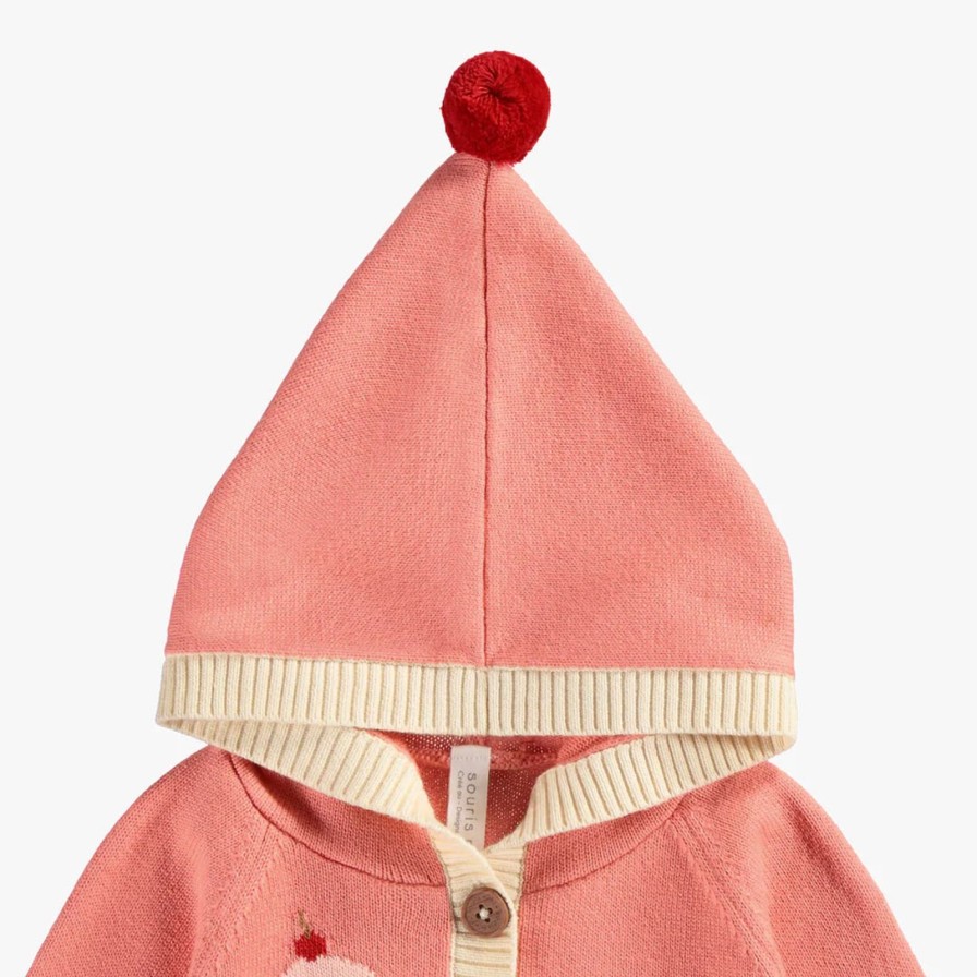 Baby Souris Mini | Ice Cream Coral Knit Cardigan