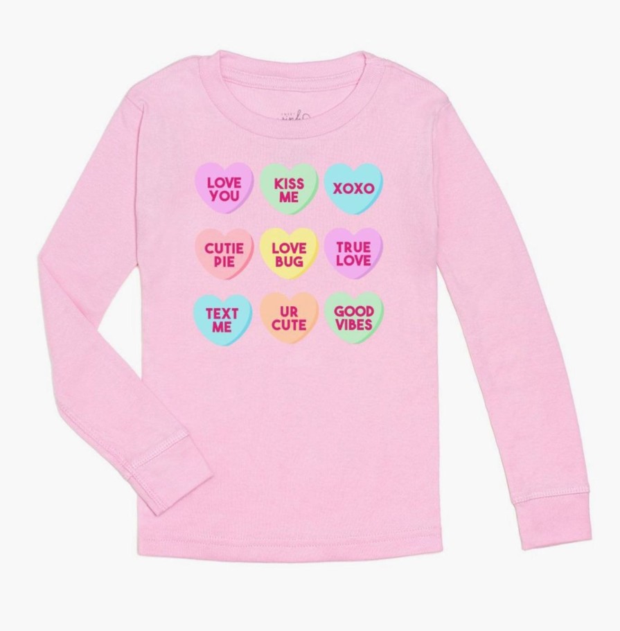 Child Sweet Wink | Pink Candy Hearts Top